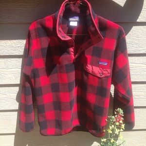 Men's Patagonia Fleece Buffalo Plaid Pull Over